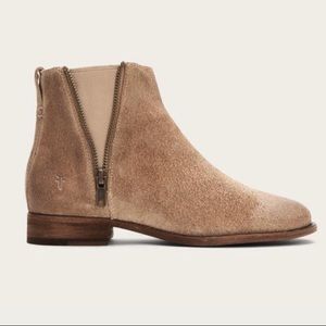 Frye Carly Zip Chelsea Suede Booties